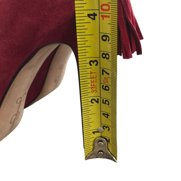 Jessica Simpson Sexy Leather Core Burgundy Suede Stiletto Heels Sz 8.5 - Picture 5 of 11